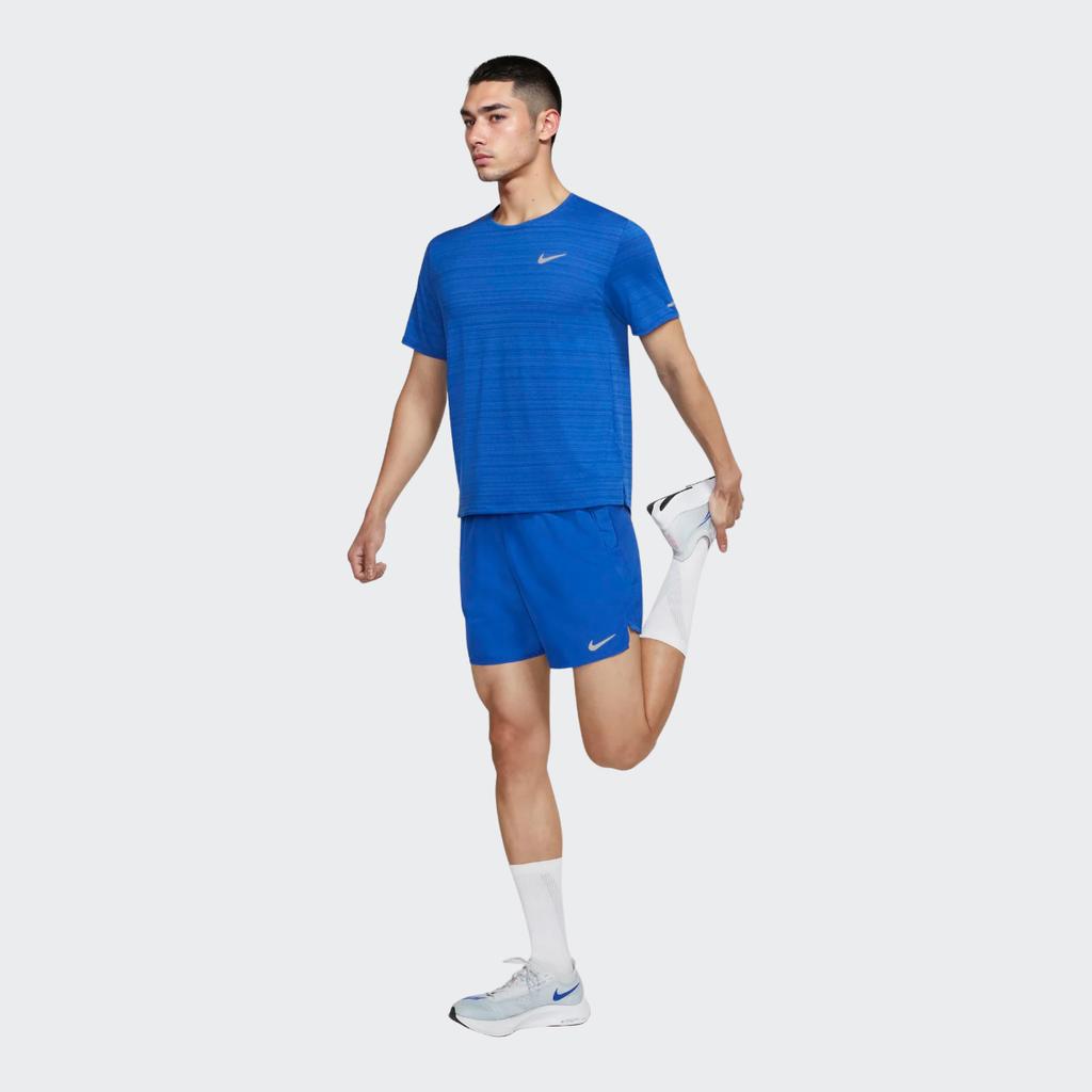 Nike Dri-Fit Miler Glowing Logo Crew Neck Running Short Sleeve T-Shirt Men Tops Blue CU5993-480