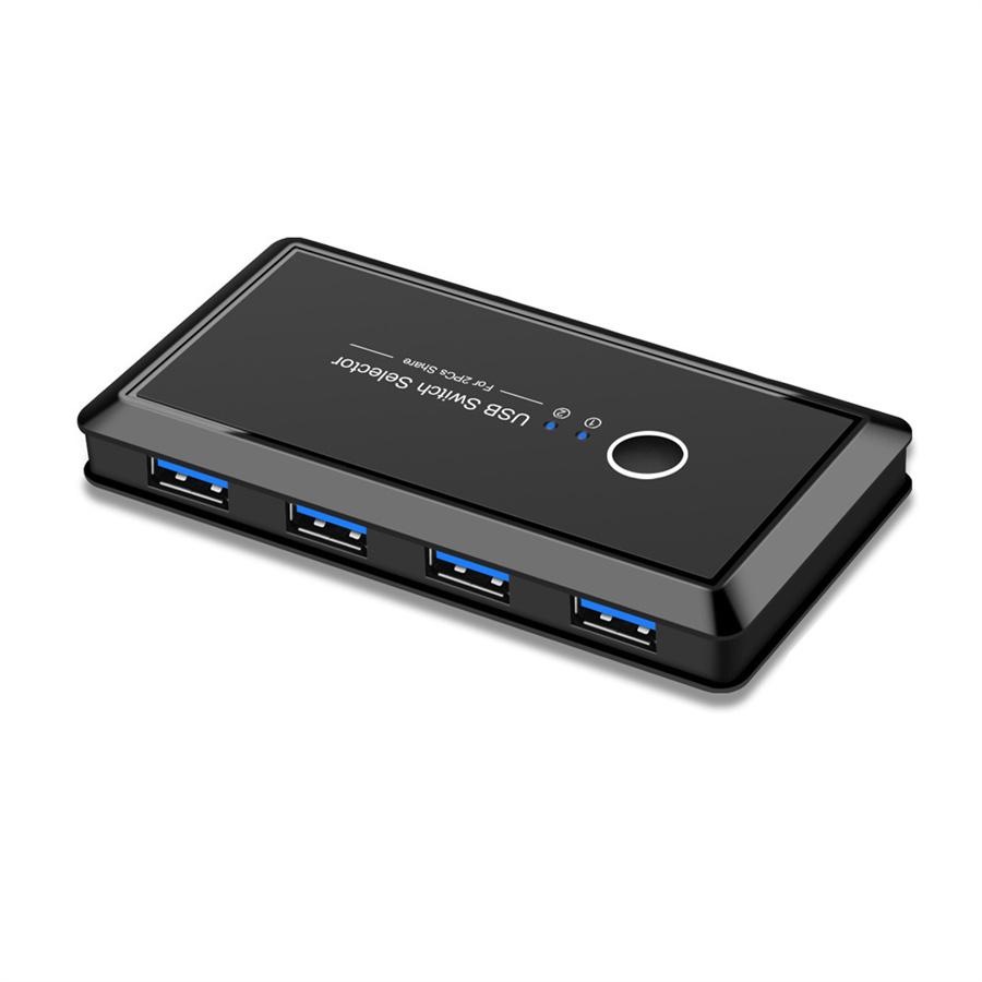 Přepínač USB 2.0 pro PC Skener Klávesnice Myš Tiskárna 2 Počítače Sdílející 4 Zařízení USB Port