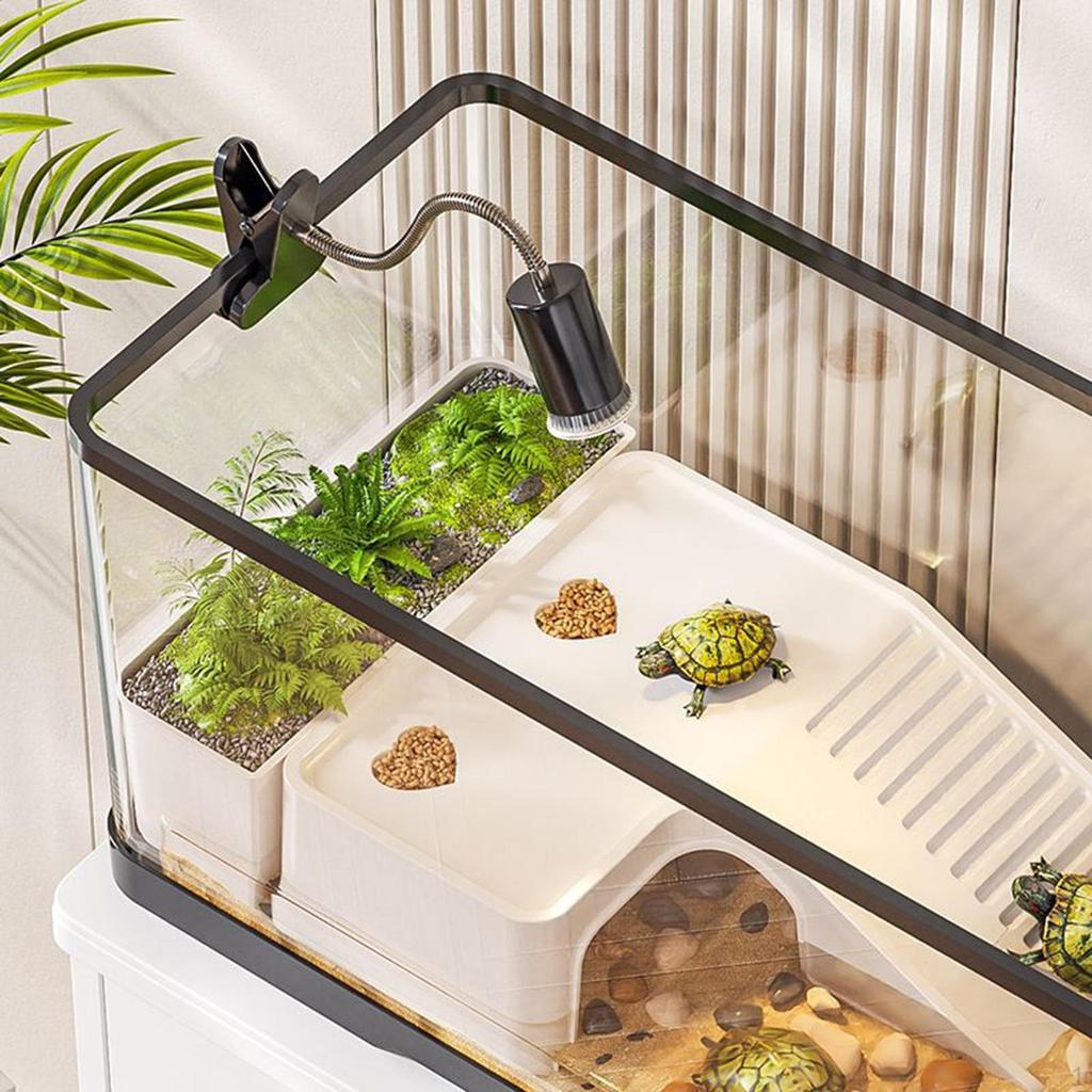 Aquarium for Turtles with Cover And Basking Area Reptiles Amphibians