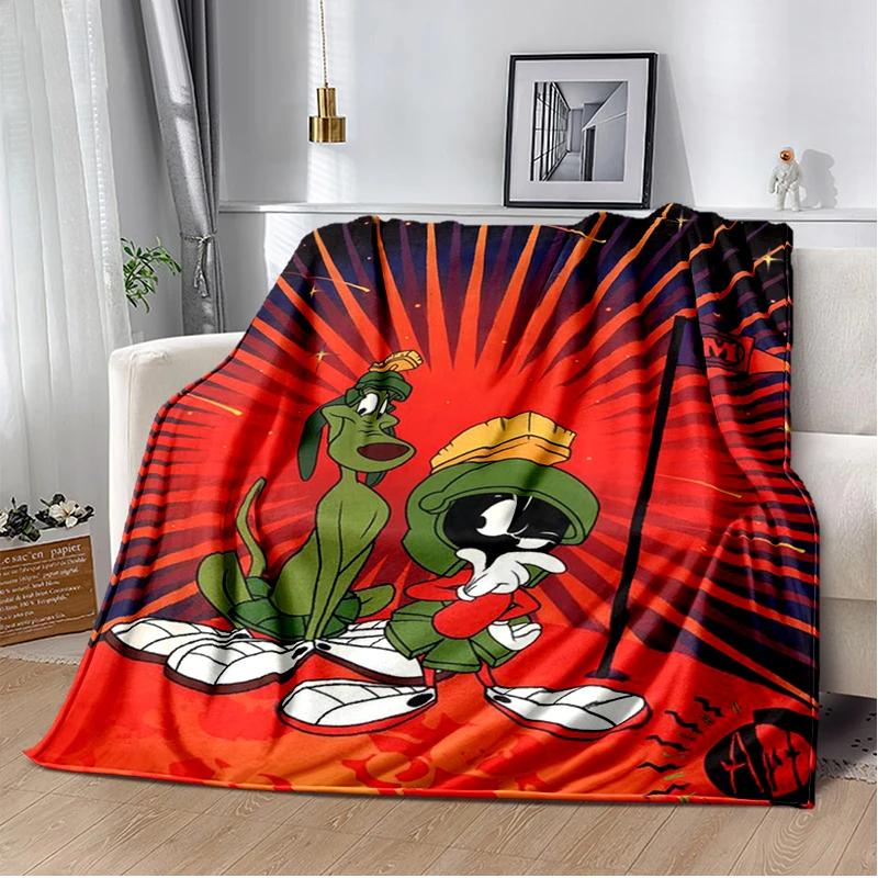 Marvin The Martian Animal Funny Throws Blanket Hiking Picnic Super Soft Quilt Bed Thermal Kawaii Flannel Blanket birthday gift