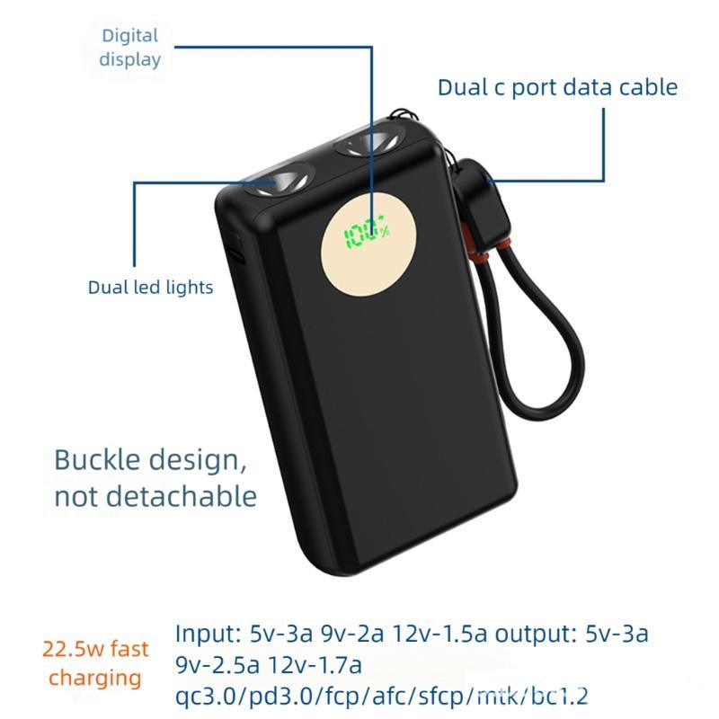 2x21700 Battery Power Banks Case Shell DIY Set 22.5W Fast Charging Double LED Display Battery Case Not Require Welding