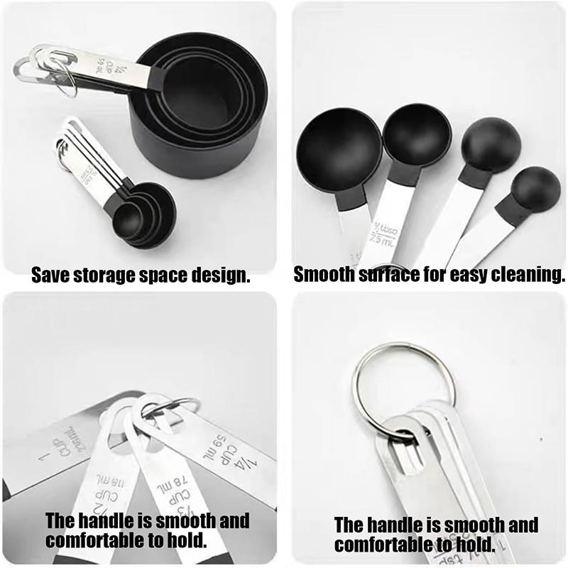 8-delige Maatbekers en Lepels Set Multifunctionele Maatlepel Kit Thee Koffie Poeder Vloeistof Maatbekers Keuken Gadgets Set