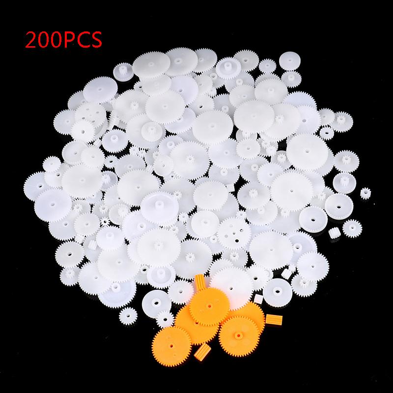 200PCS Plastic Mixed Transmission Gears 0.5 Mold Bag Motor Motor Gear DIY Handmade Toy Accessories Motor