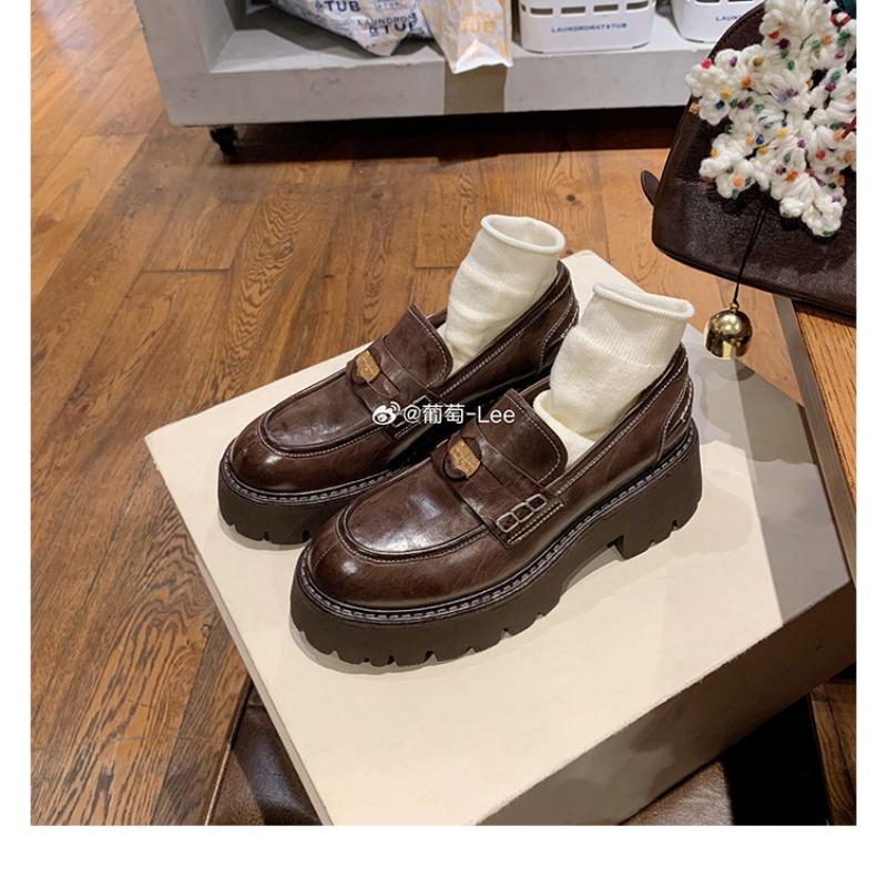 

Сен-Жермен~ Лоферы для通勤 с круглым носком, на одной педали, ленивые, цвета золотой монеты, с узором лошади 40 коричневый