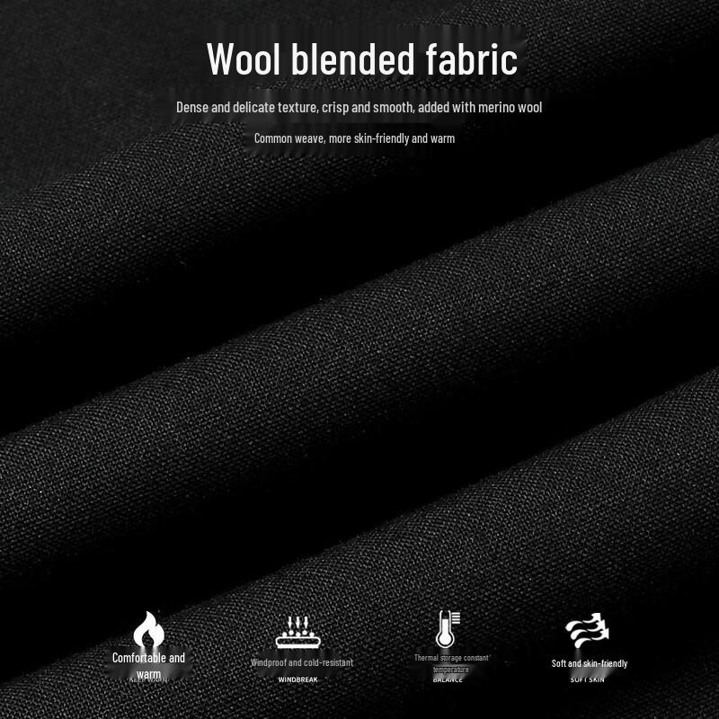 FORTEI Men's Wool Blend Fleece-Lined Straight-Leg Trousers