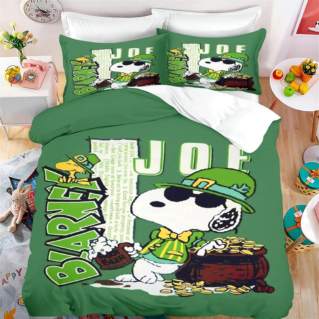 Cartoon Snoopy Bedding Sets Bed Cover Duvet Comforter Cover Pillow Case 2-3 Pieces Sets Boy Girl Home Bedroom Decoration