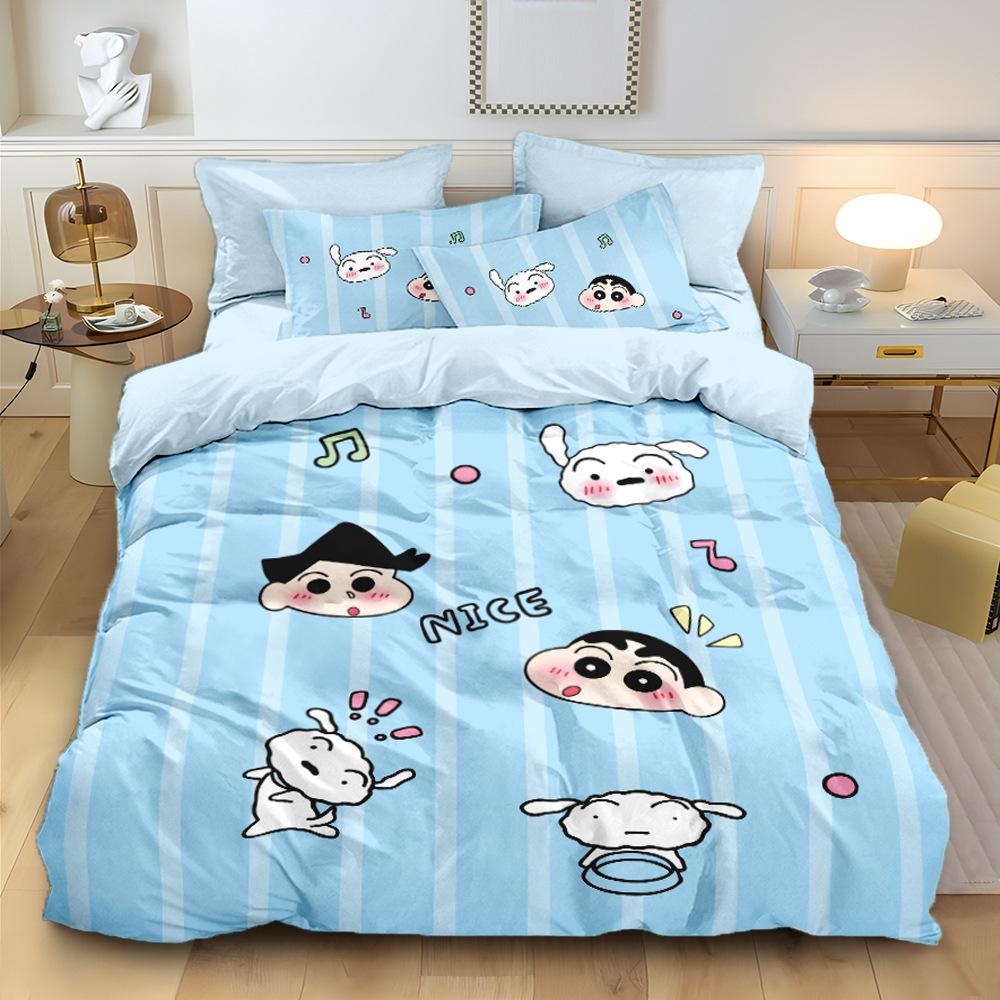 Anime Crayon-Shin-Chan Bedding Set 2/3Pcs Cartoon Hin-Chan Duvet Cover Pillowcase 3D Prints For Teens Children Quilt Cover