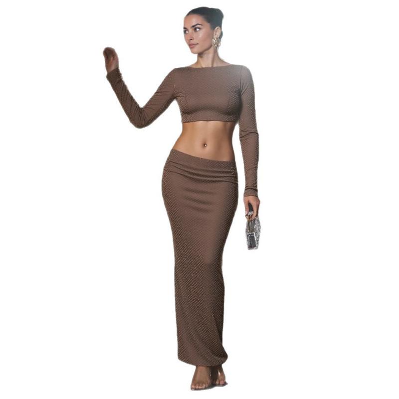 European and American Summer New Fashion Women's Clothing Solid Color Temperament Elegant and Sexy Tight Backless High Waist Dress Women