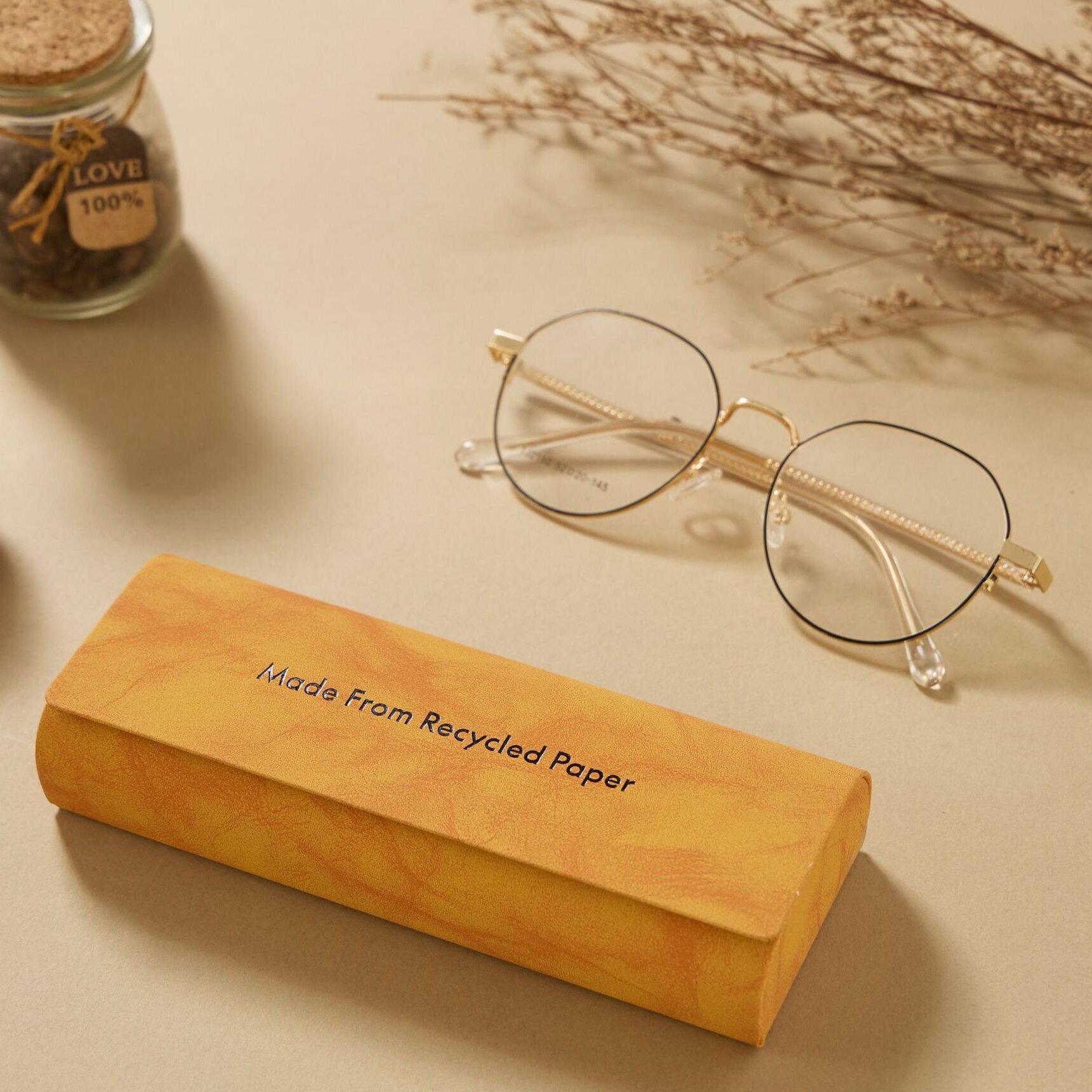 

Premium Velvet Handmade Leather Glasses Case - Portable, Large Capacity, Customizable with Logo