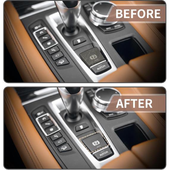 Kurzfuß Elektronischer Parkbremsschalter Knopf P Knopf Abdeckung für BMW 5 6 Serie X2 X4 X5 X6 F07 F10 F12 F16 F25 F26 2015-2019 Innenraum Konsole