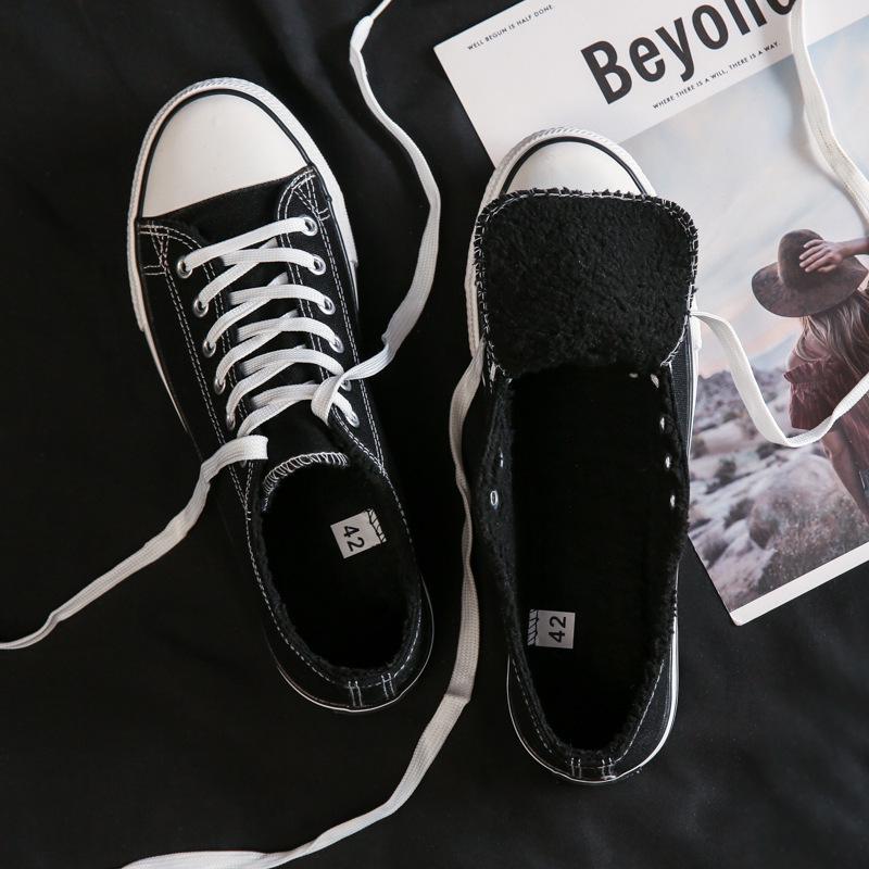 

Мужские плюшевые парусиновые туфли — корейские повседневные, универсальные, теплые, кроссовки для осени и зимы (№01) Size 43