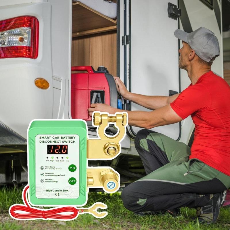 Heavy Duty Battery Disconnect Switches with Real Time Voltage Monitoring Waterproof Battery Main Switches for Trucks