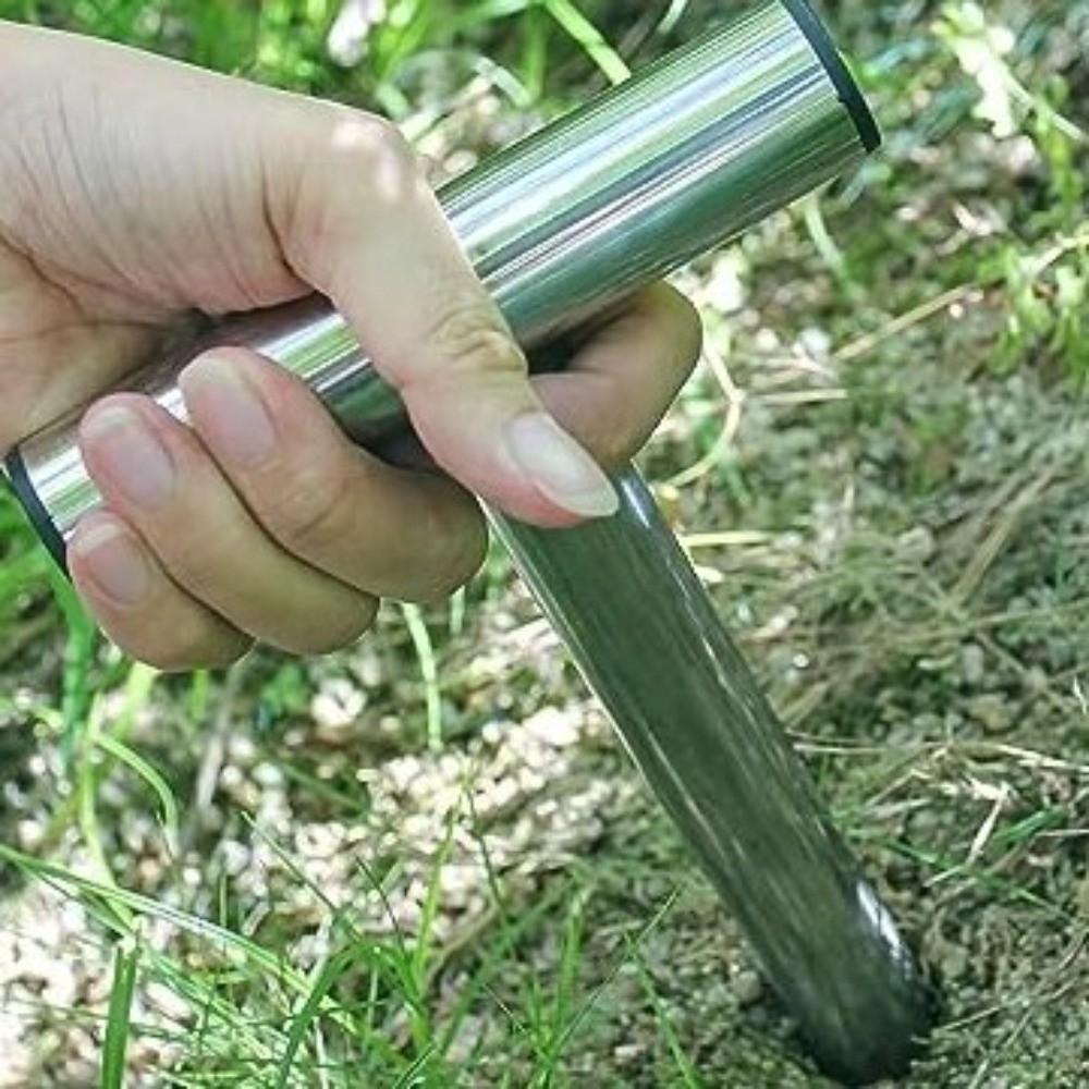 Stal nierdzewna Dziurkacz do gleby w kształcie litery T Łatwy w czyszczeniu Sadzarka do dołków na rośliny Wygodny uchwyt Narzędzie do sadzenia cebulek