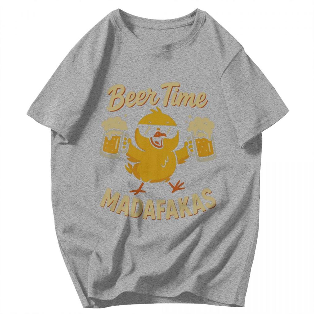 Men T Shirt Beer Time Madafakas Drinking Beer Lovers Idea Y2K Graphic Tees Unisex Clothing T Shirts
