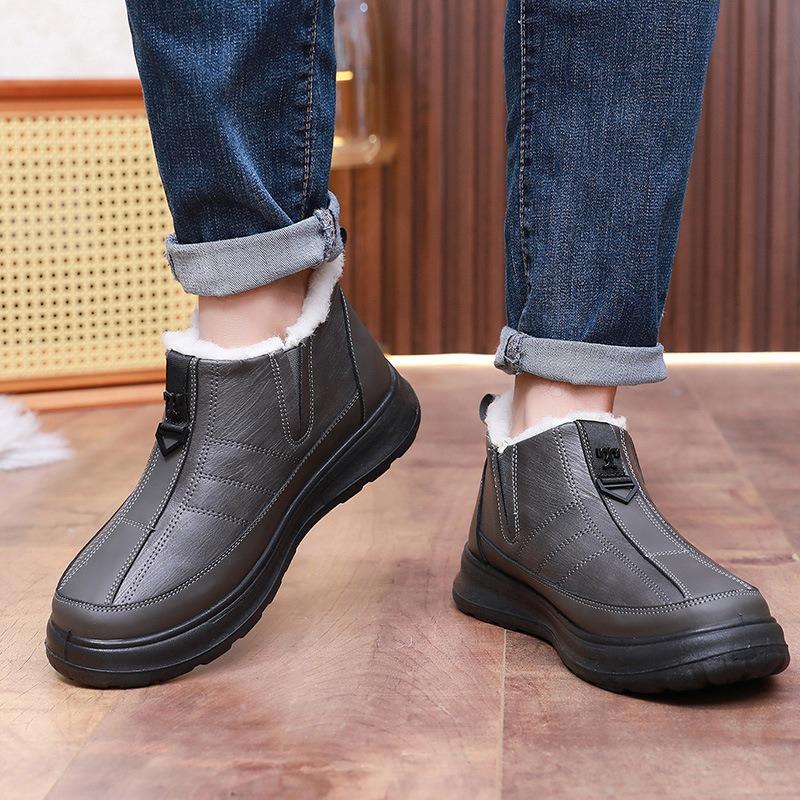 Iarna nou pantofi de bumbac vechi Beijing pentru bărbați cu talpă groasă antiderapant cizme de zăpadă impermeabil și cu căptușeală groasă cald pantofi de tată