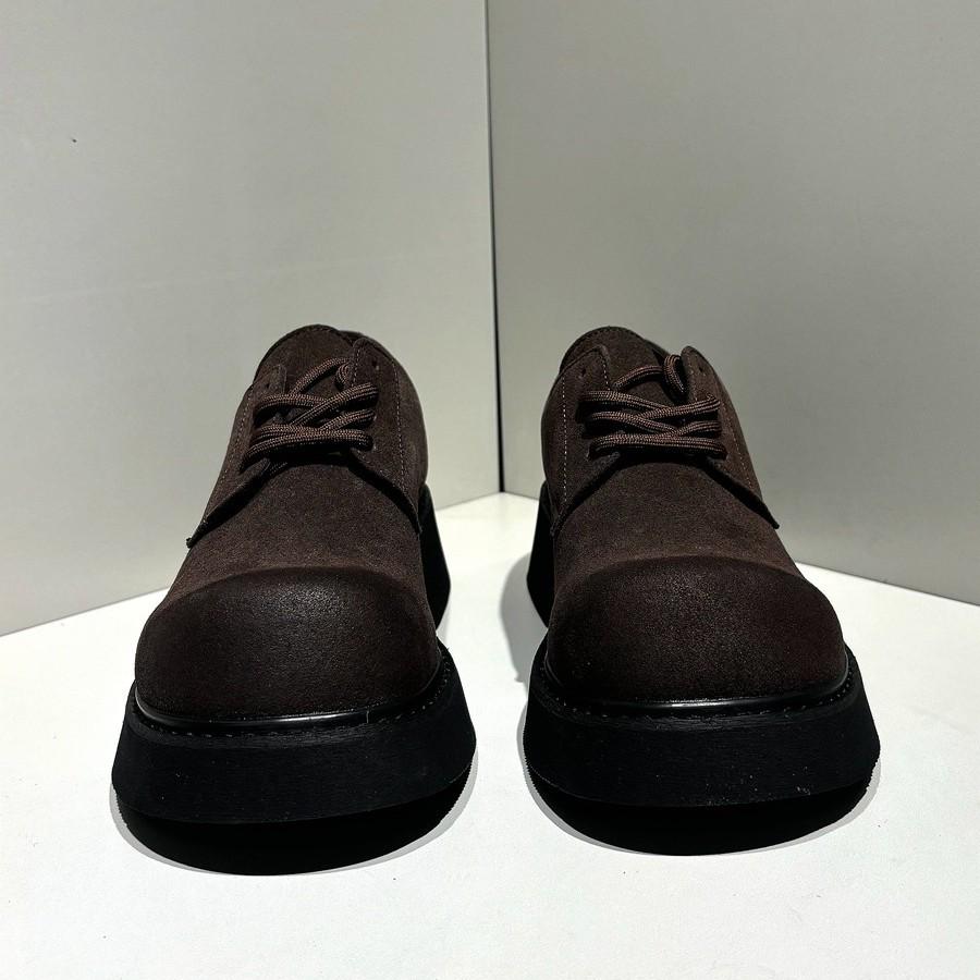 Men's 2025 Spring Genuine Leather Casual Shoes - Breathable Big Toe, Thick Sole, Low-Top Martin Boots