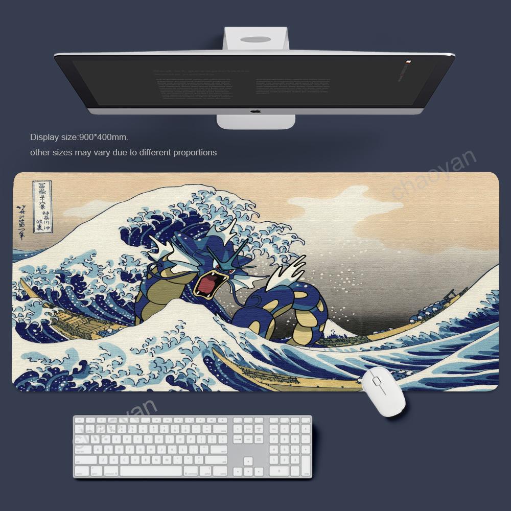 Waves Mouse Pad Xxl Desktop Keyboard Table Pads Game AntiSlip Desk Mat Computer Accessories Long Mousepad