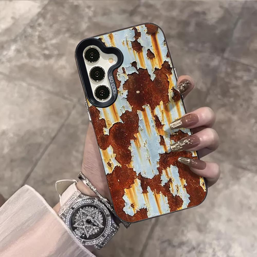 Peeling Paint Rust Print Phone Case For Samsung Galaxy S26 Ultra S25 S24 S23 S22 PLUS FE A56 A55 A54 A53 IMD Shockproof Cover
