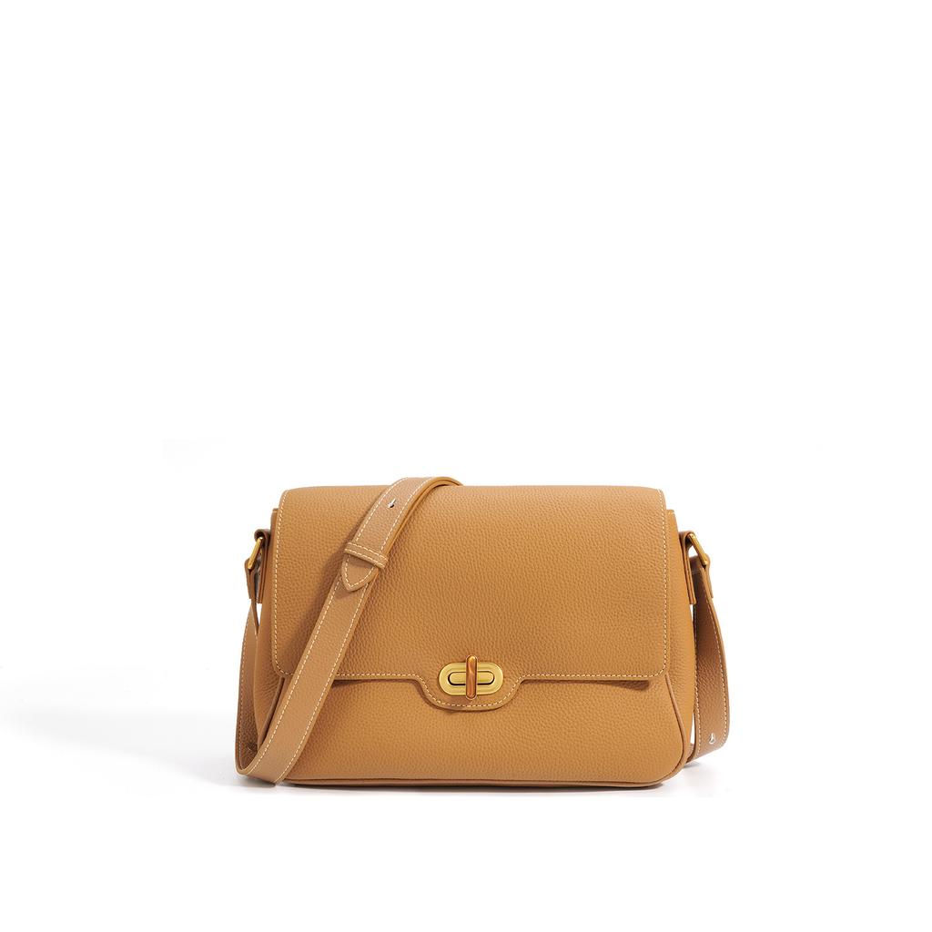 This Top-grain Leather Retro Small Square Bag Is Simple and Fashionable. It Is A Niche and High-end Quality Crossbody Single-shoulder Bag