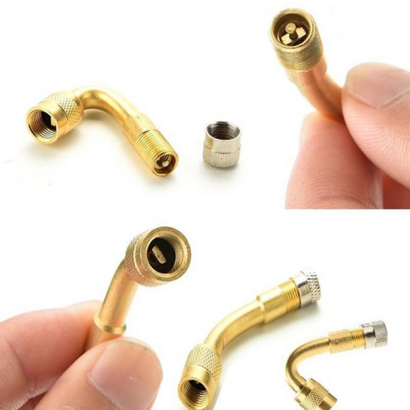 2Pcs Car Motorcycle Bicycle 45/90/135 Degree Angle Valve Adaptor Metal Tyre Tube Valve Extension Adapter for Scooter Tire Valve Caps  Replacement