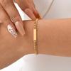 Stainless Steel Cuban Chain Bend Gold Bracelet Ladies 2112