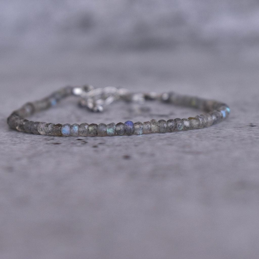 Natural Labradorite bracelet Dainty faceted labradorite beaded Gemstone Bracelet small beaded bracelets for women Bridesmaid jewelry