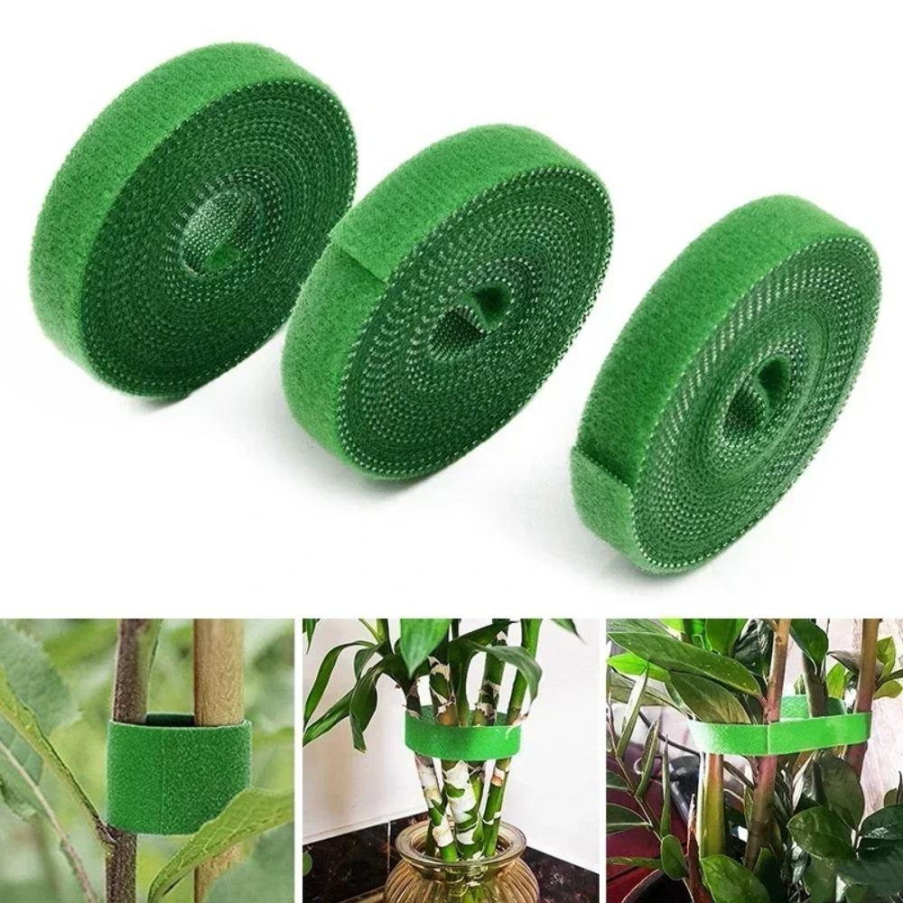 4 Stück 5m Pflanzenbinder Nylon Pflanzenbandage Bindung Hausgarten Pflanze Formband Klettverschluss Bambusstab Wickelstützzubehör