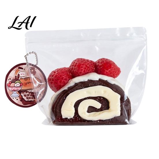 Realistic Food Squeeze Toy Simulated Strawberry Cake Dessert Shape Sensory Pinch Fidget Anxiety Relief Gadget Focus Work Study Stress Hand Relaxation