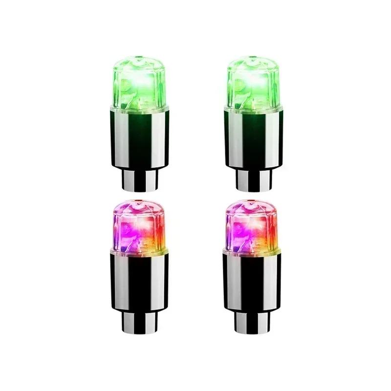 Colorful LED Wheel Valve Lights Motorcycle Car Wheel Tire Valve Caps Universal Dustproof Bicycle Valve Cover Amagi