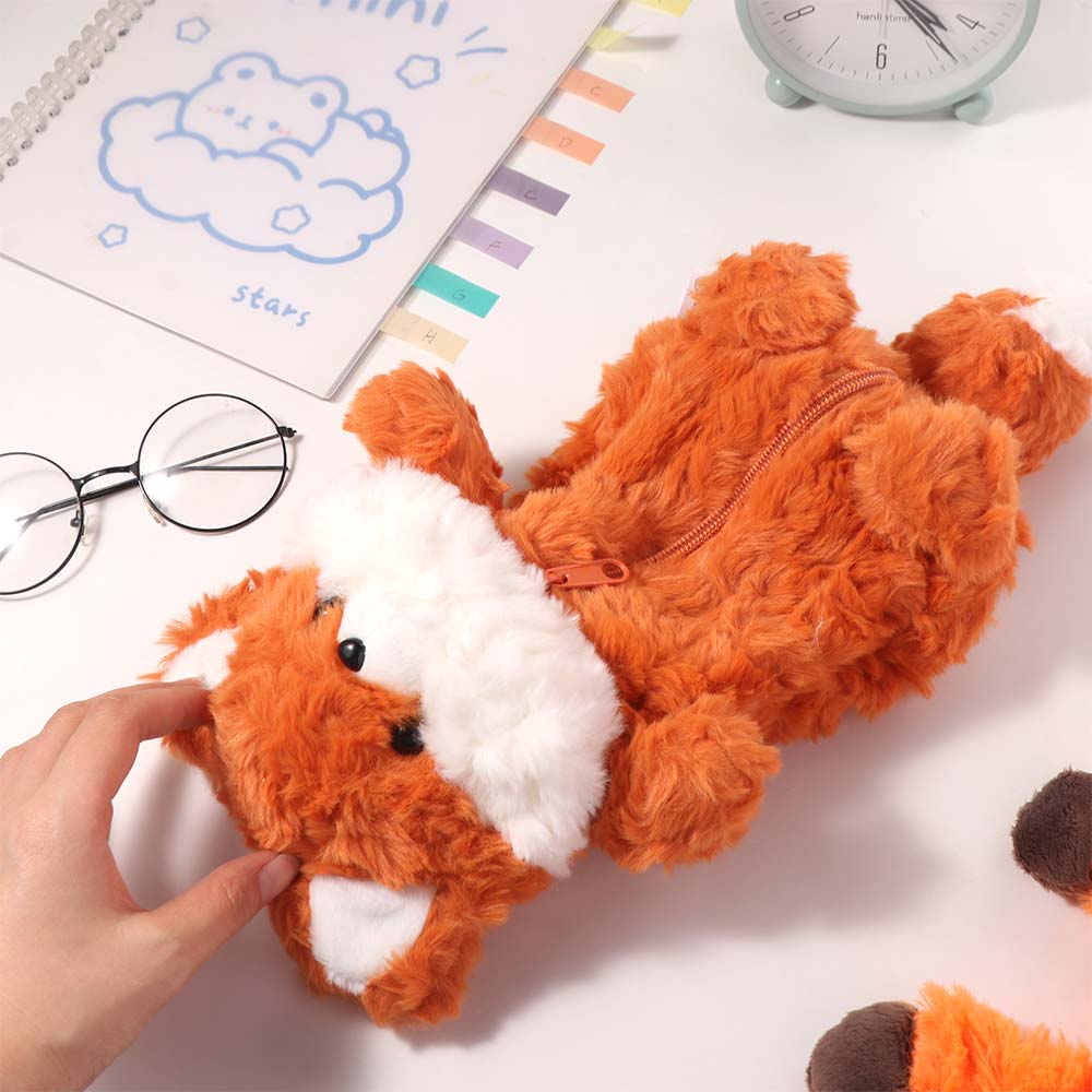 Cartoon Pencil Case Stuffed Stationery Storage Bag Makeup Bag Plush Pen Bag School Supplies