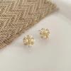 Firework Pearl Zirconia Stud Earrings - Elegant Retro Light Luxury, Versatile Design