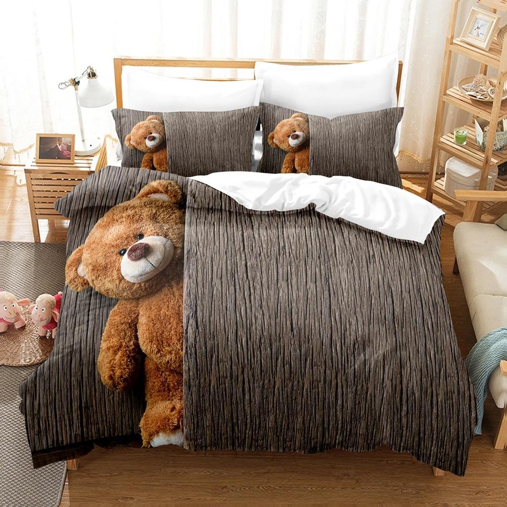 3DTeddy Bear Bedding Sets Duvet Cover Set With Pillowcase Twin Full Queen King Bedclothes Bed Linen