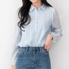 Bluser for kvinner gjennomsiktig look med lange ermer uformelle kvinner skjorte bluse date antrekk for damer Korea mote