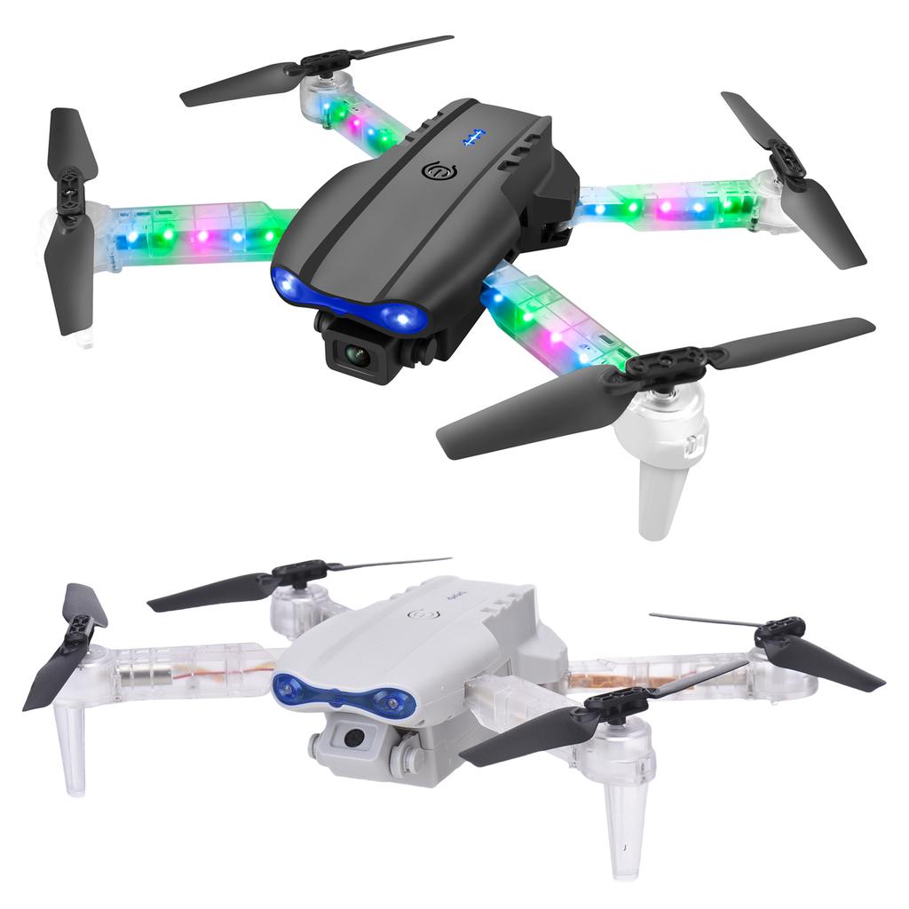 Quadcopter with Dual Camera, 2.4G 4 Channel Foldable Remote Control Aircraft with LED Lights, Altitu