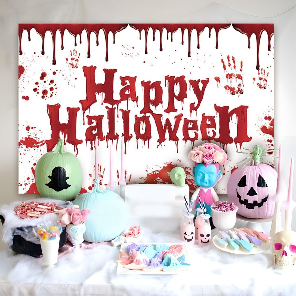 Scary Atmosphere Halloween Flag Trick Or Treat Happy Halloween Banner Multi-style   Home Decor