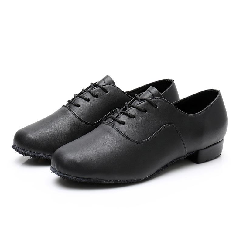 

Men s Black & White Ballroom Dance Shoes - Soft Sole, Modern Low Heel 39