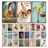 Iron Painting Elegant Pin Up Girl Retro Posters Tin Sign Metal Sign Decor Wall Women Portrait Bar Pub Club Man Cave Pictures