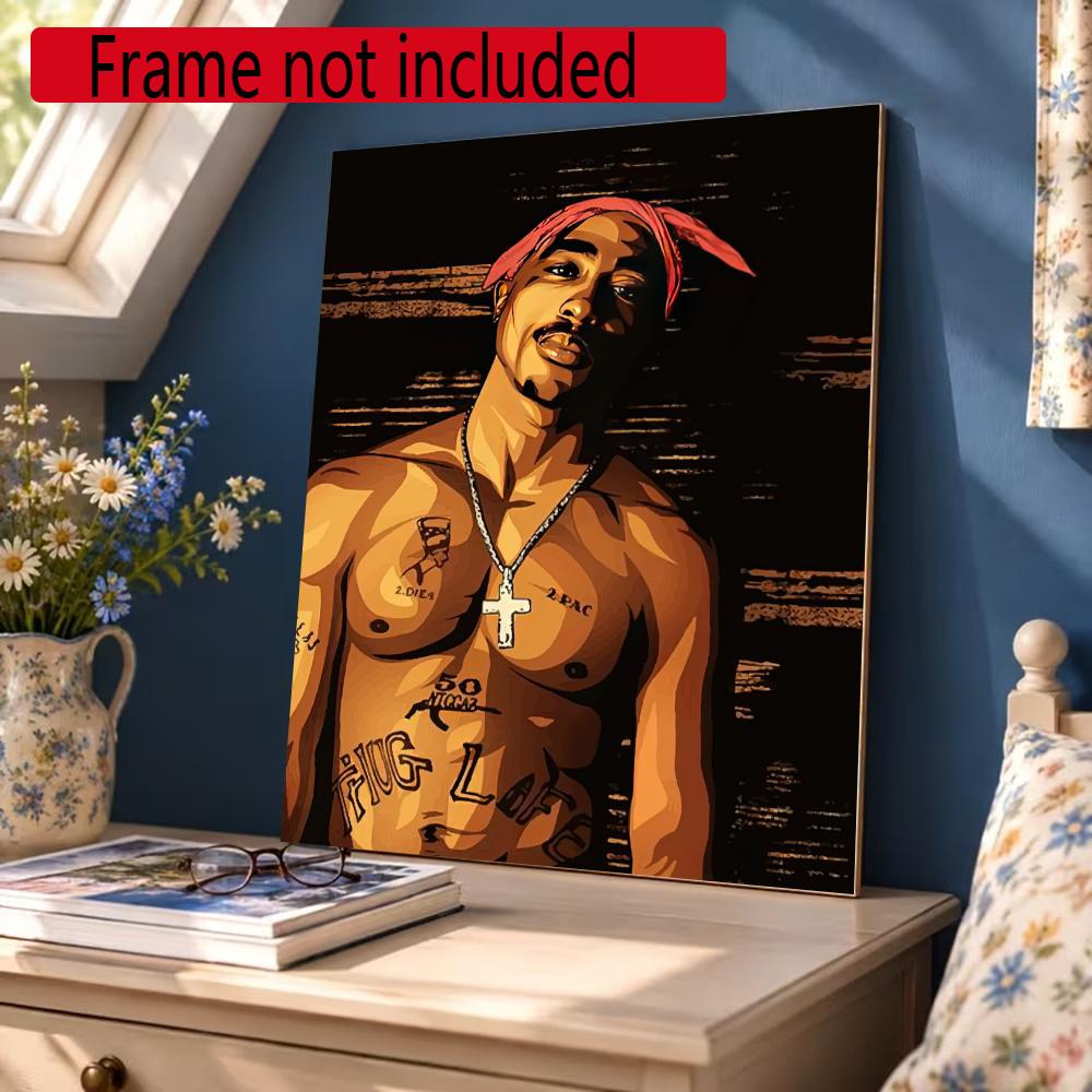 2Pac 5D Round Diamond Painting Kit Diamond Embroidery Painting Rhinestones Mosaic Frameless Handwork Decoration Arts