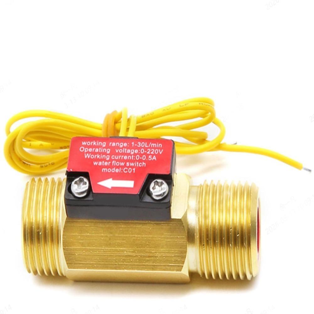 Copper Water Flow Switch Golden Flow Control Valve Copper Flow Switch  For Water Flow Sensing