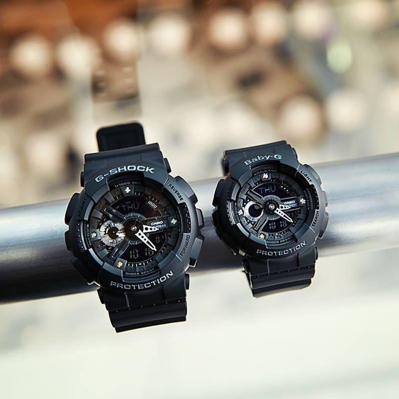 Casio watch series-GABA series shockproof and waterproof couple's watch quartz movement resin strap Japanese and Korean watch GA-135DD-1A&BA-135DD-1A