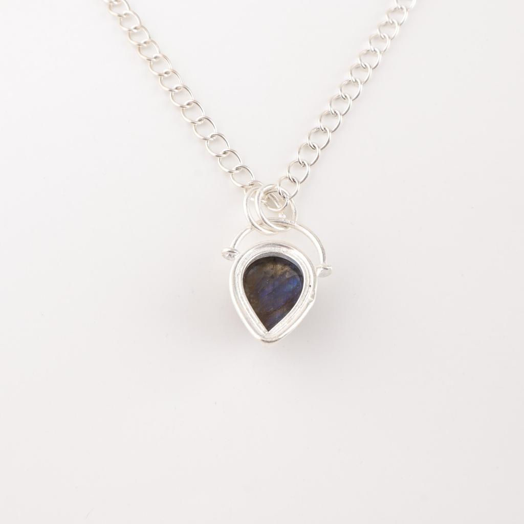Natural Labradorite Gemstone 925 Solid Silver Jewelry Handmade Women's Pendant PP-56-31