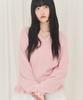 Alkialka V-Neck Frill Knit (Light Pink)
