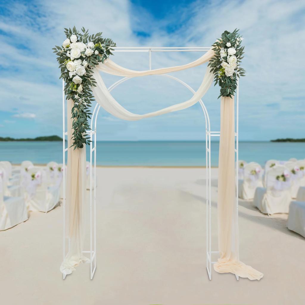 7.87ft Wedding Arch Square Metal Balloon Stand Garden Arch for Birthday Party Background Decoration