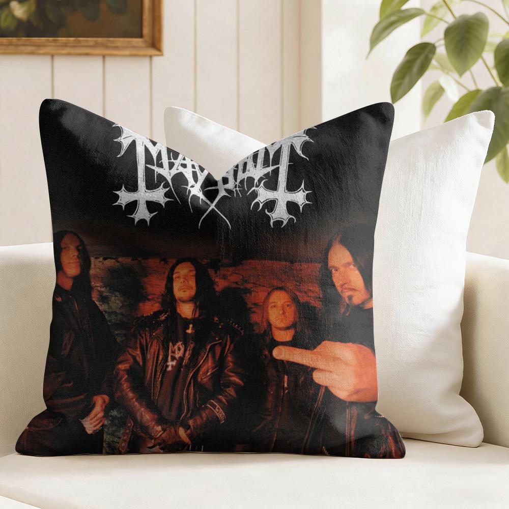 MMayhem Band Cushion Cover Eco Linen Pillow Case DoubleSided Print Breathable Durable Zipper Home Decor Gift