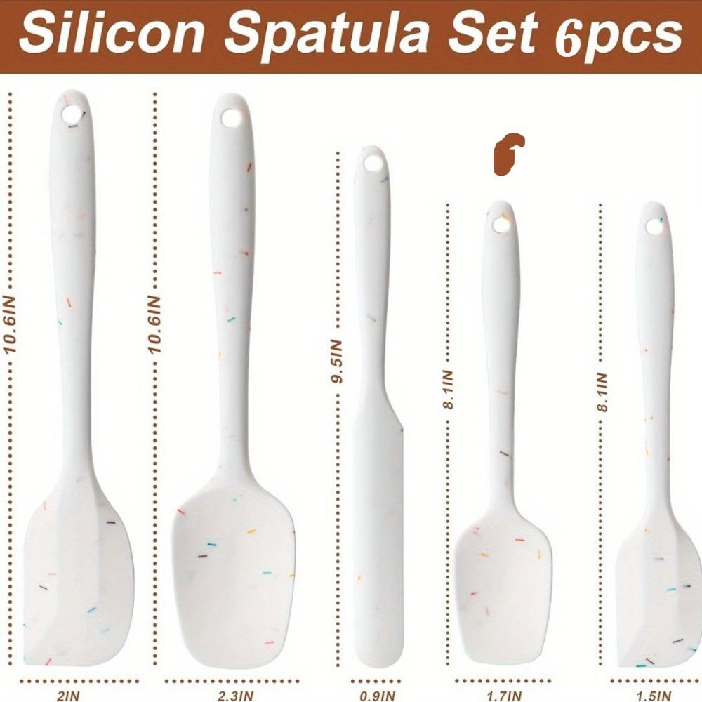 6pcs Silicone Spatula Set Food Grade Heat Resistant Non Stick Baking Cooking Mixing Scraper Kitchen Utensils Pastry Spatulas