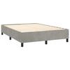 Lit avec sommier et matelas - Maison Exclusive - Velours gris clair - 140x200cm - Tête de lit réglable