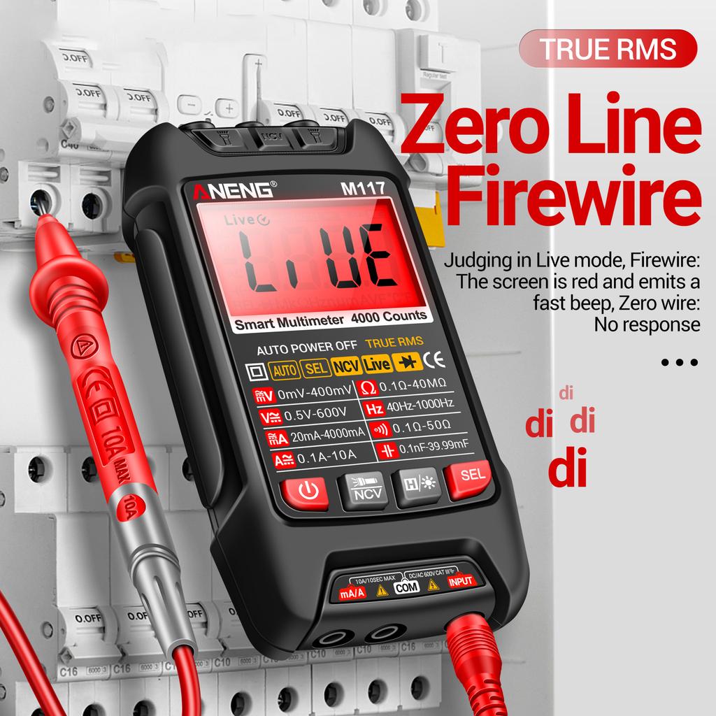 ANENG M117 Multimeter Smart Digital 4000 Counts ACDC Spannungs-Strommesser Professionell