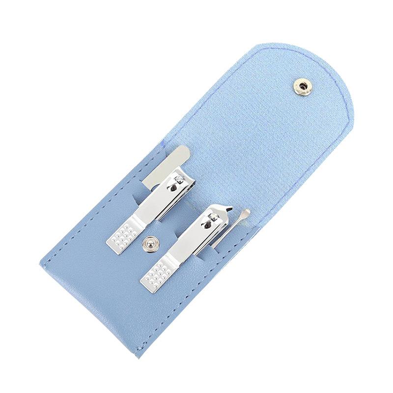 Colorful Folding Bag Nail Clipper Set Portable 4-piece Ear-picking Nail Manicure Kit Home Manicure Clipper Set