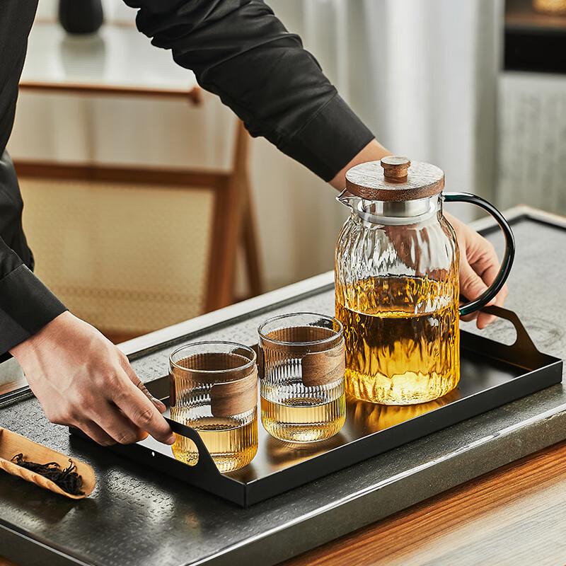 Shangqi Chinese Style Striped Glass Drinkware Set
