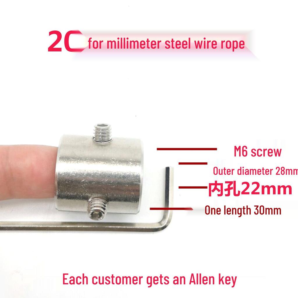 304 Stainless Steel Wire Rope Butterfly Buckle Clip, Single/Double Strand Locking Clip, Hand-Tightening Round Hole Card Head.